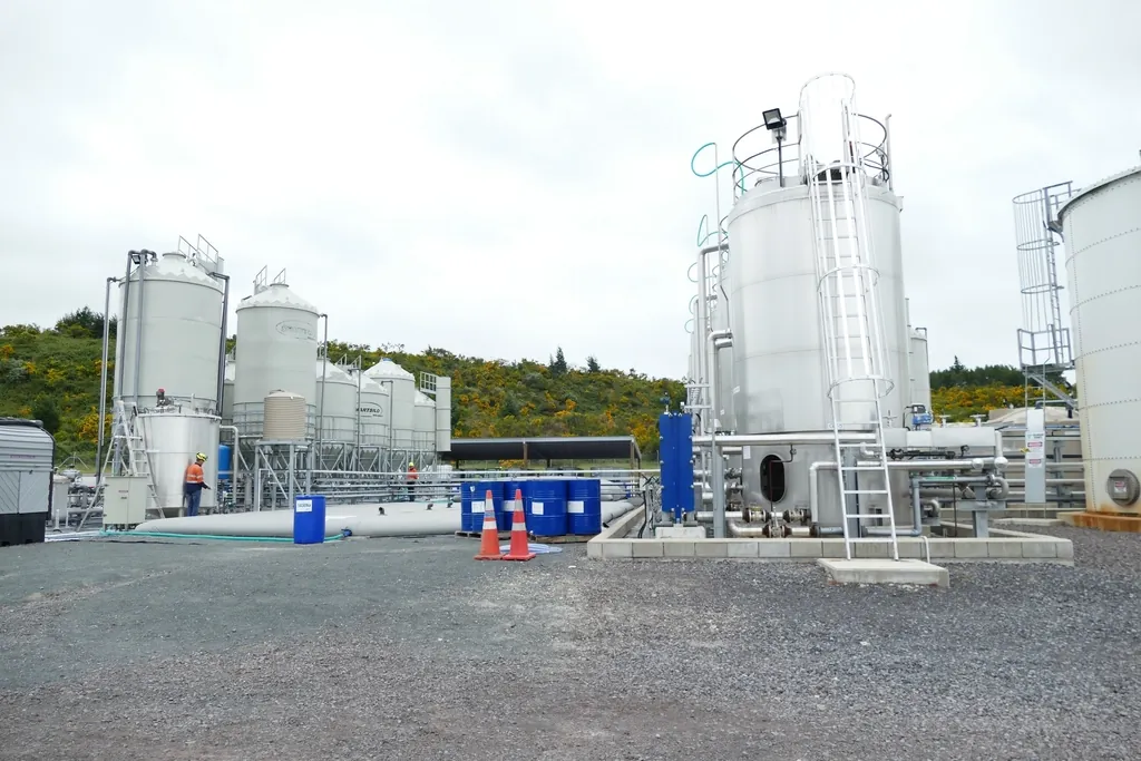Tanks at a water treatment plant